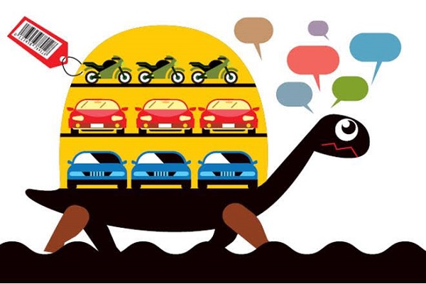 Image Depicting The Concept Of Auto crisis more due to overproduction than slowdown.