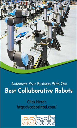 A Various Collection Of Cobot Arms Arranged In An Industrial Sector to do some task.