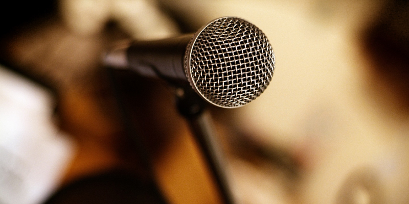 A close up shot of a microphone.